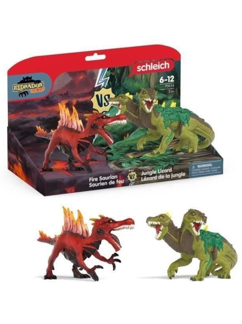 Figurine saurien de feu vs lézard de la jungle, schleich 70834 gamme eldrador creatures Marron - Kiabi