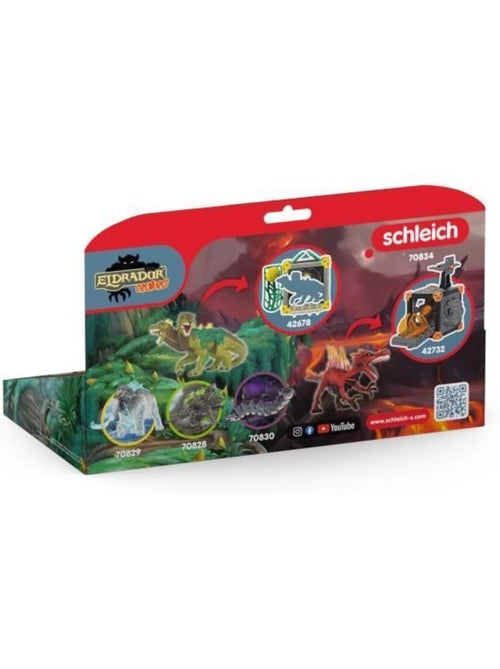 Figurine saurien de feu vs lézard de la jungle, schleich 70834 gamme eldrador creatures - Kiabi
