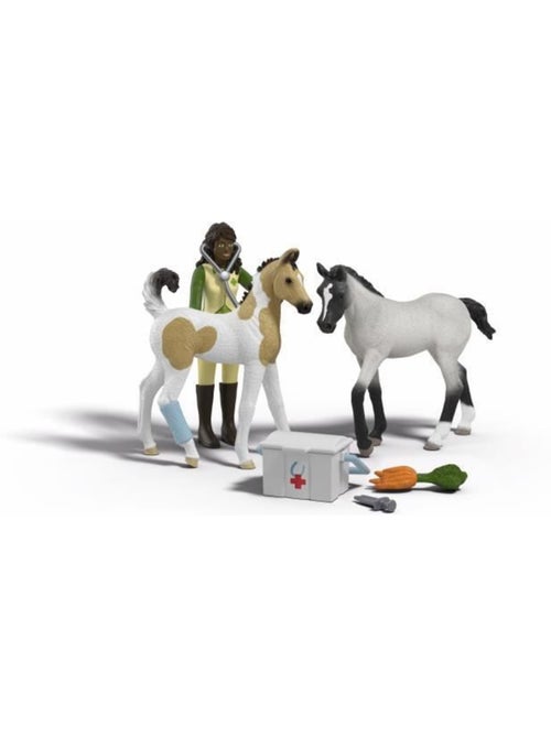 Figurine soins pour les bébés animaux de sarah, schleich 42777 gamme horse club - Kiabi