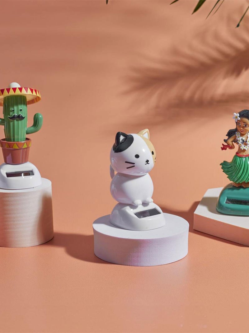 Figurine solaire chat blanc Blanc - Kiabi