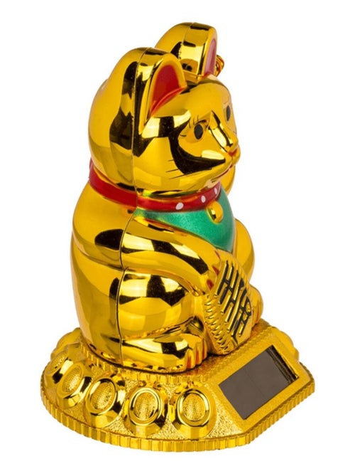 Figurine solaire chat porte bonheur or - Kiabi