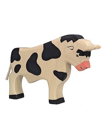 Figurine Taureau, noir et blanc