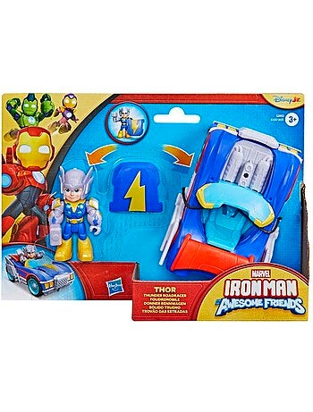 Figurine thor 7,5 cm avec véhicule foudremobile - hasbro avengers