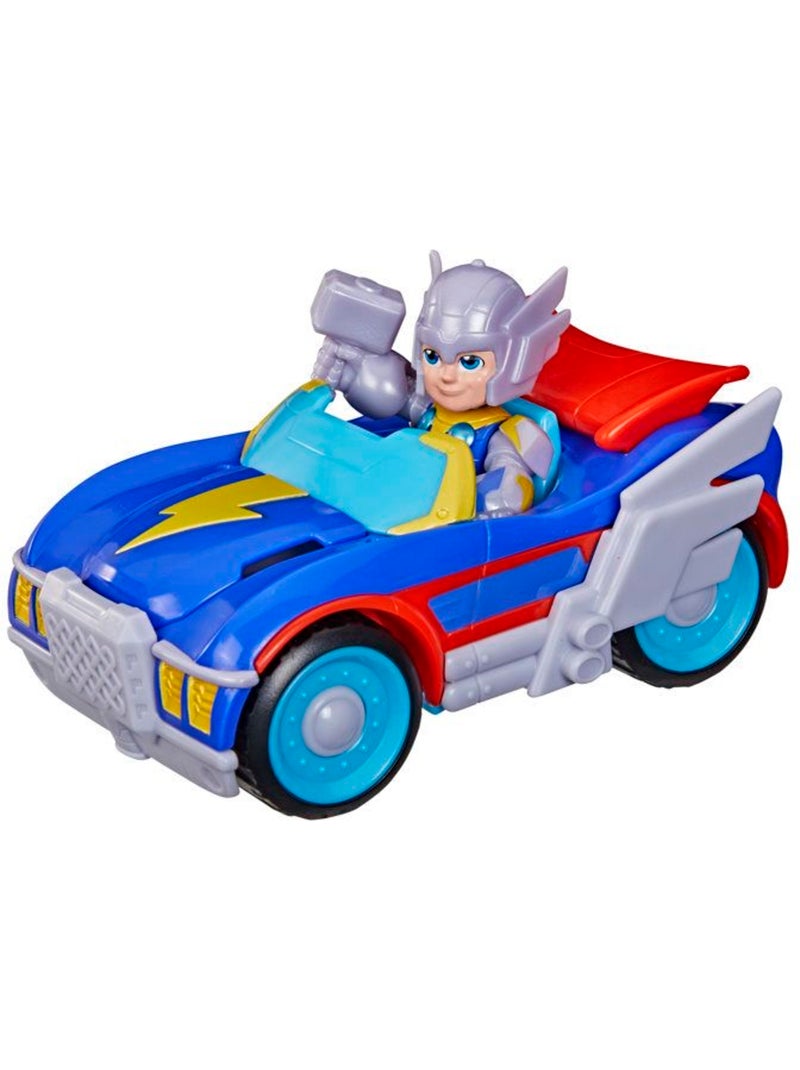 Figurine thor 7,5 cm avec véhicule foudremobile - hasbro avengers Bleu - Kiabi