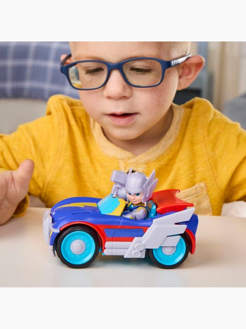 Figurine thor 7,5 cm avec véhicule foudremobile - hasbro avengers Bleu - Kiabi