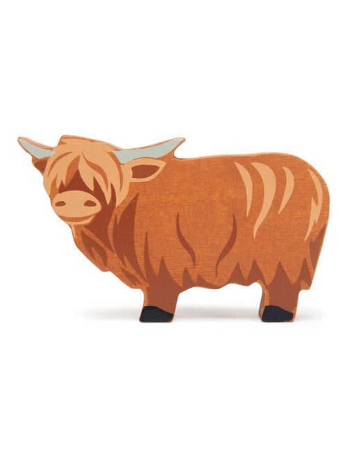 Figurine Vache Highland en bois - Kiabi