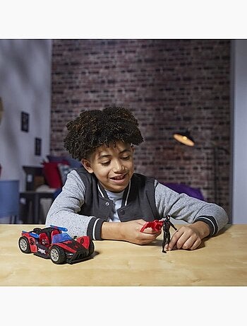 Figurine & véhicule - miles morales bolide de course remix - hasbro marvel