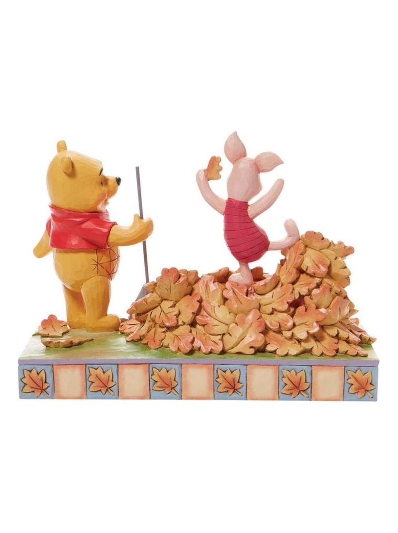 Figurine Winnie l'Ourson et Porcinet - Journée d'automne Orange - Kiabi