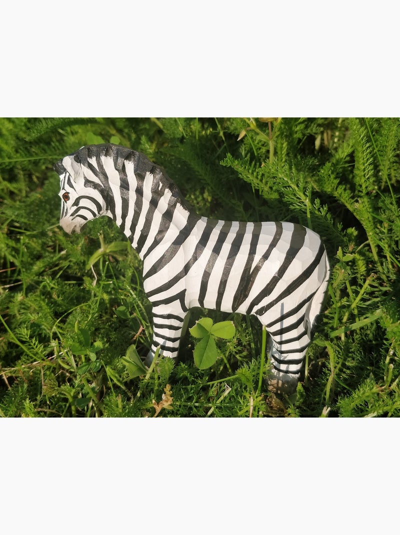 Figurine zébre en bois Blanc - Kiabi