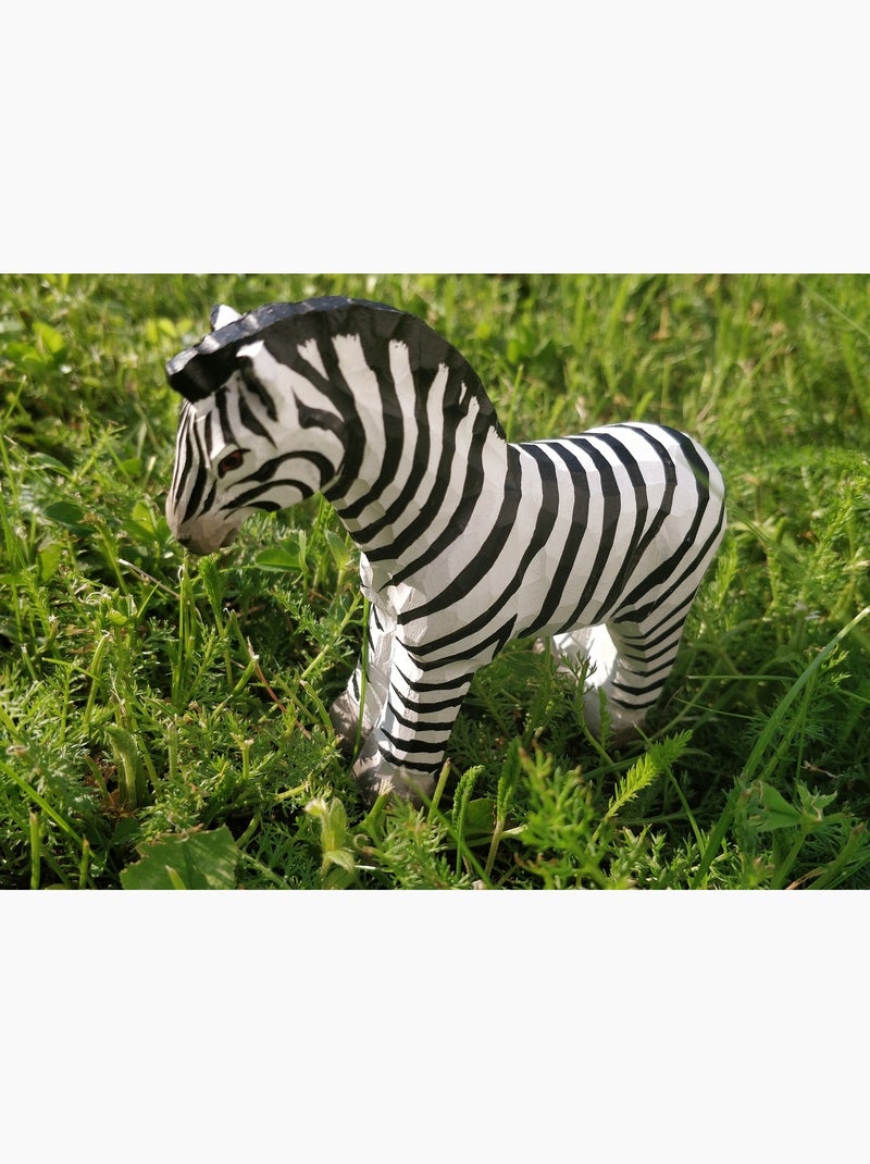 Figurine zébre en bois Blanc - Kiabi