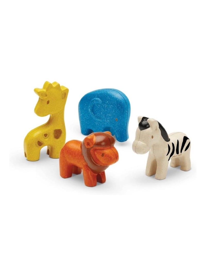 Figurines - 4 animaux de la savane Rouge - Kiabi