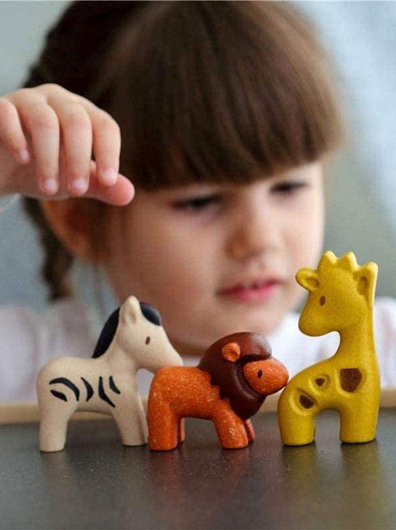 Figurines - 4 animaux de la savane Rouge - Kiabi