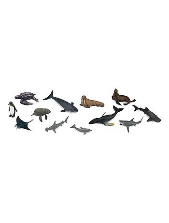 Figurines Animaux Marins : Set de 12 mini figurines Animaux Marins