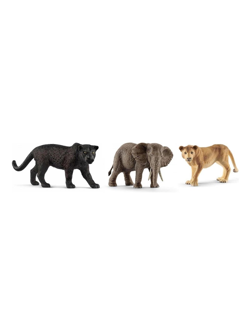Figurines Animaux sauvages (Lionne, Panthère, Éléphant) N/A - Kiabi