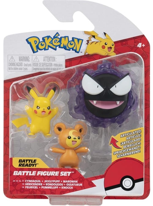 Figurines de Combat Teddiursa, Pikachu, Nebulak - Kiabi