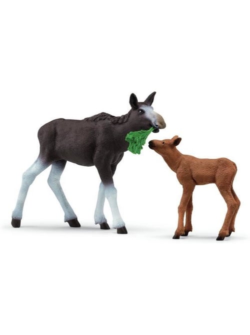 Figurines élan femelle avec veau, animaux sauvages, schleich 42629 wild life, pour enfant dès 3 ans - Kiabi