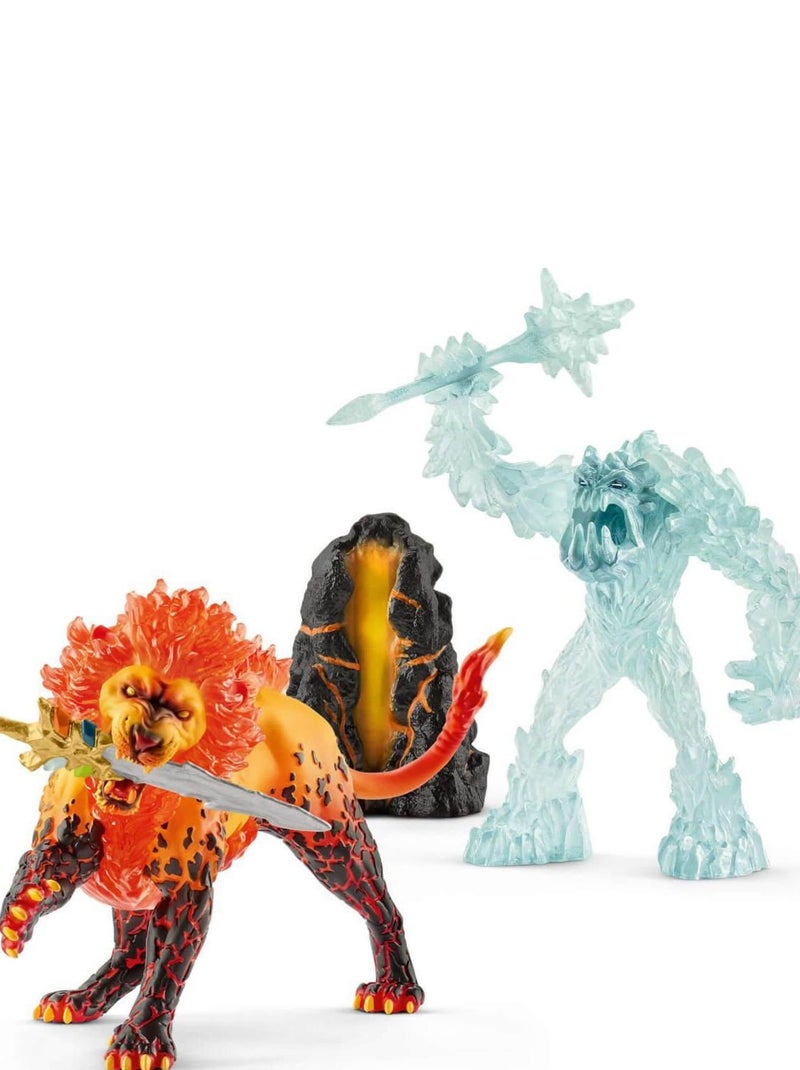 Figurines Eldrador : Combat pour la super arme : Le monstre des glaces contre le lion de feu N/A - Kiabi