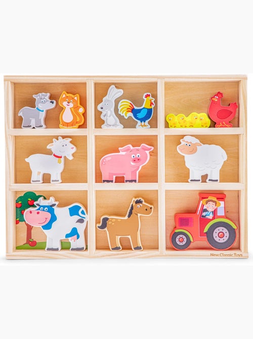 Figurines en bois Animaux Ferme - Kiabi