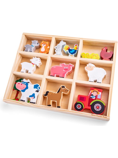Figurines en bois Animaux Ferme - Kiabi