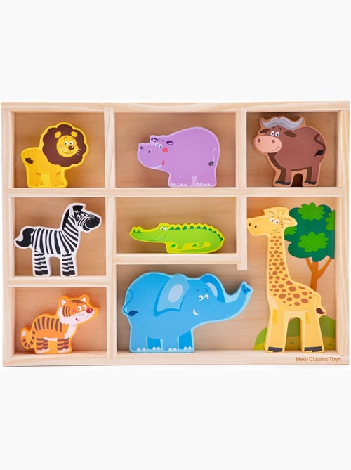 Figurines en bois Animaux Safari - Kiabi