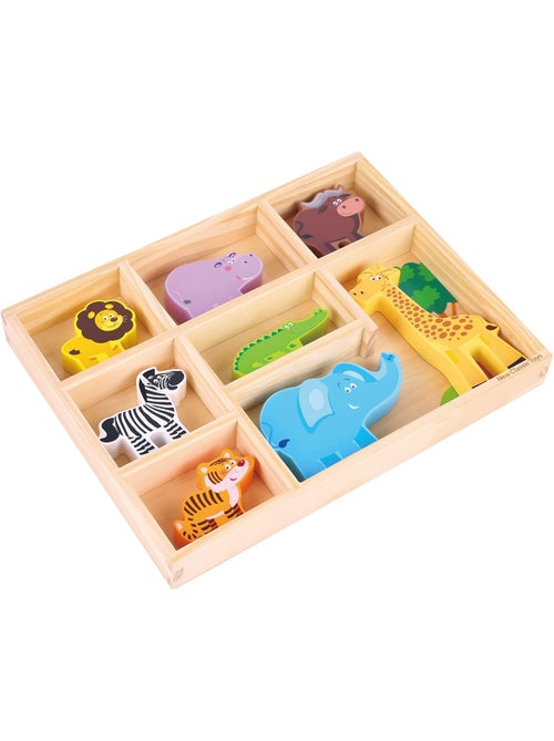 Figurines en bois Animaux Safari - Kiabi