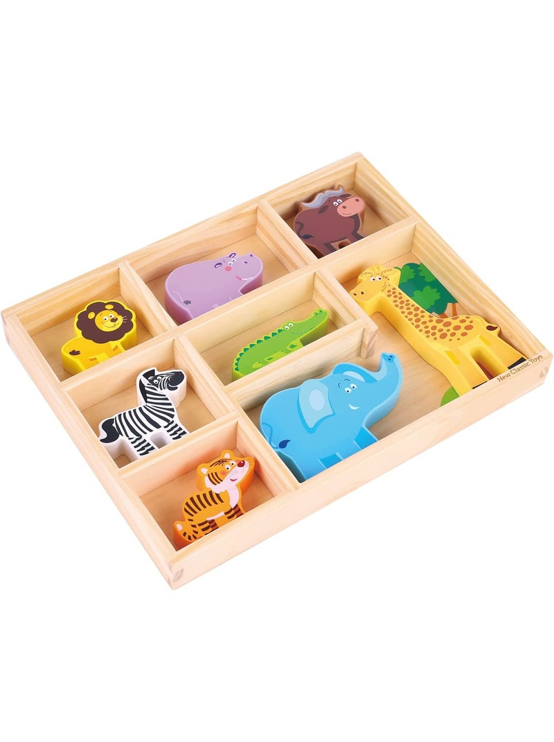 Figurines en bois Animaux Safari Beige - Kiabi