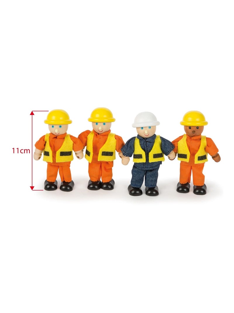 Figurines en bois Bâtisseurs Orange - Kiabi