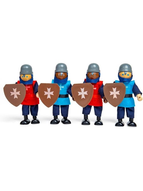 Figurines en bois chevaliers médiévaux - Kiabi