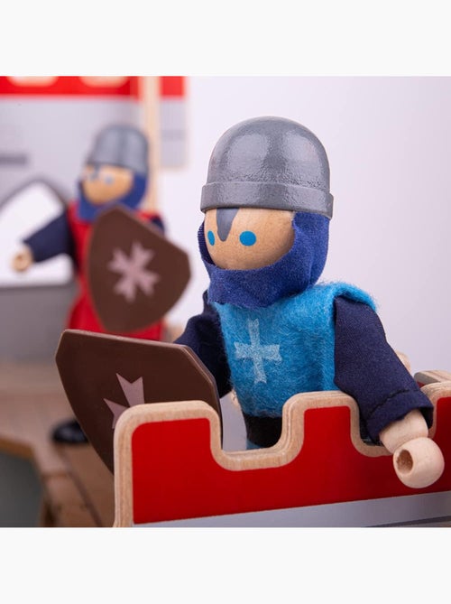 Figurines en bois chevaliers médiévaux - Kiabi