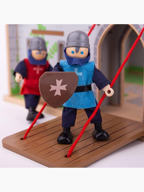 Figurines en bois chevaliers médiévaux - Kiabi