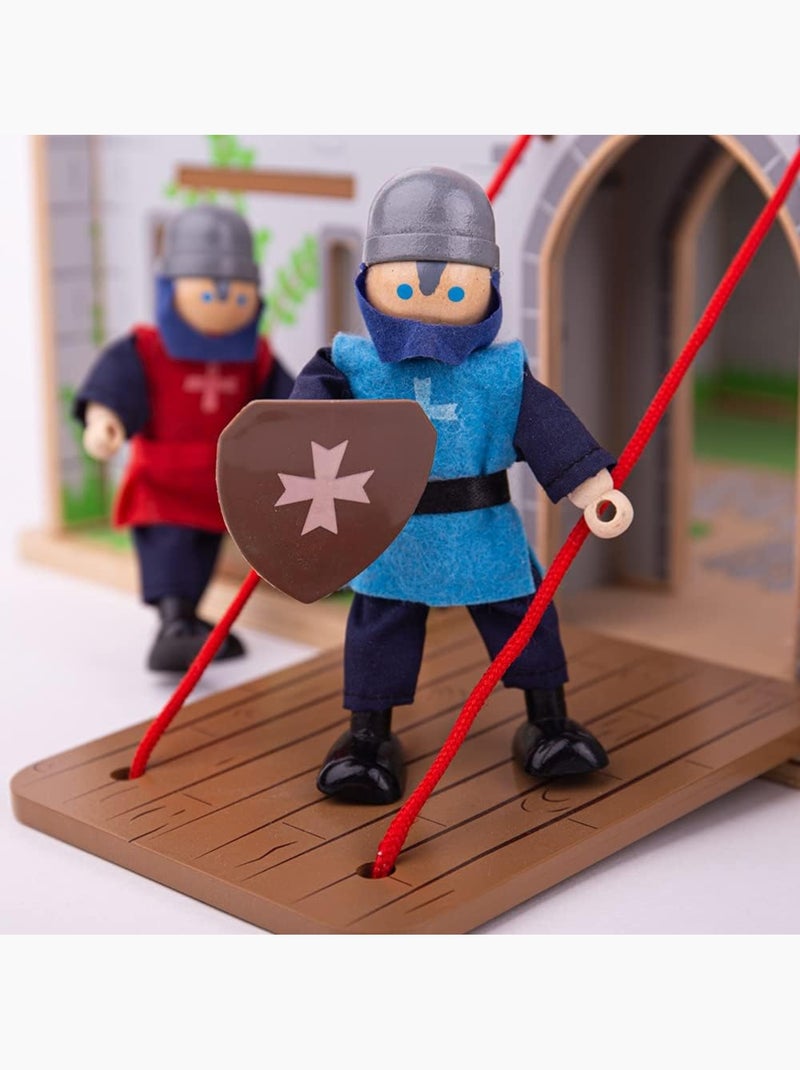 Figurines en bois chevaliers médiévaux Rouge - Kiabi