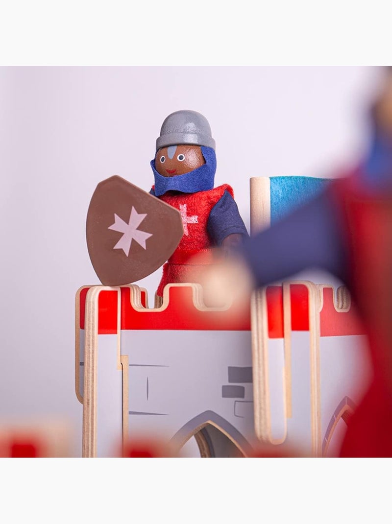 Figurines en bois chevaliers médiévaux Rouge - Kiabi