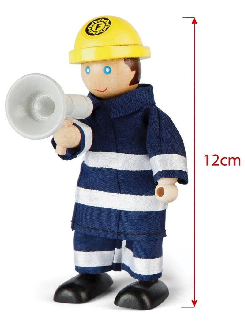 Figurines en bois Pompiers Bleu - Kiabi
