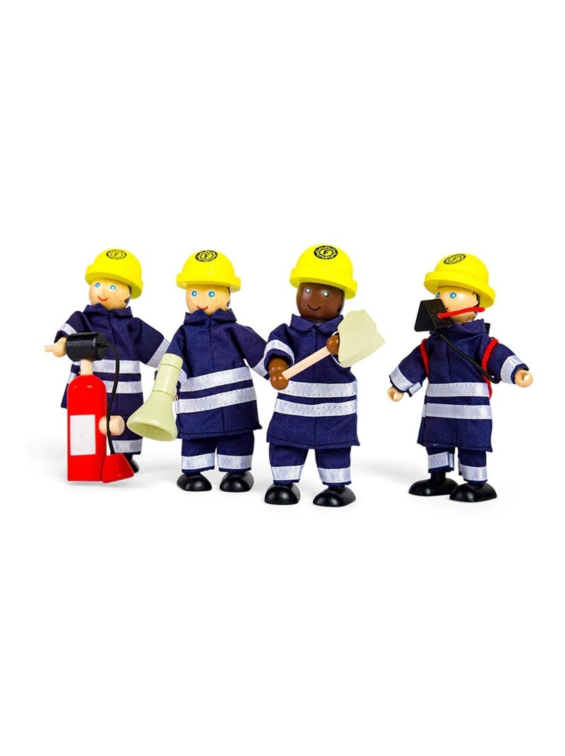 Figurines en bois Pompiers Bleu - Kiabi