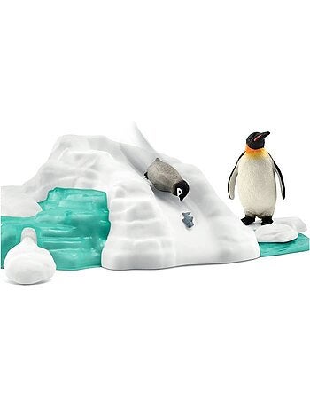 Figurines famille pingouin sur la banquise, schleich 42661 wild life, pour enfant dès 3 ans