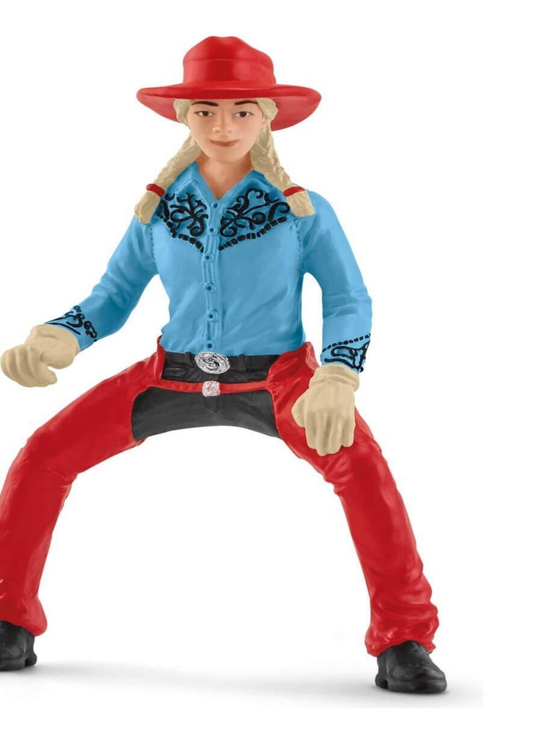 Figurines Farm World : Cowgirl et Tonneaux de Racing N/A - Kiabi