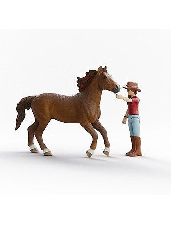 Figurines hannah et cayenne, schleich 42711 horse club, dès 4 ans