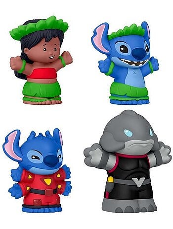 Figurines lilo et stitch, little people, coffret disney 4 figurines, jfc77, dès 3 ans