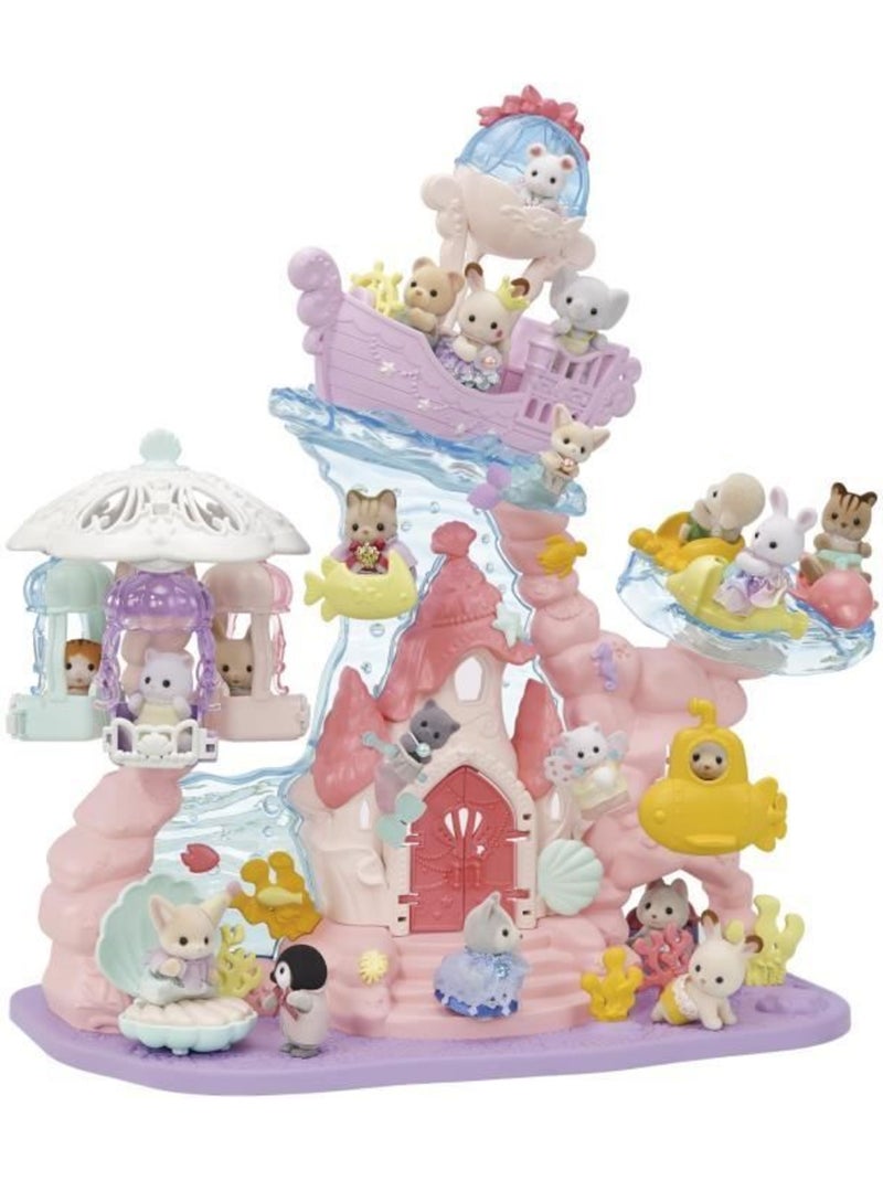 Figurines miniatures - sylvanian families - 5701 - le château des sirènes Blanc - Kiabi