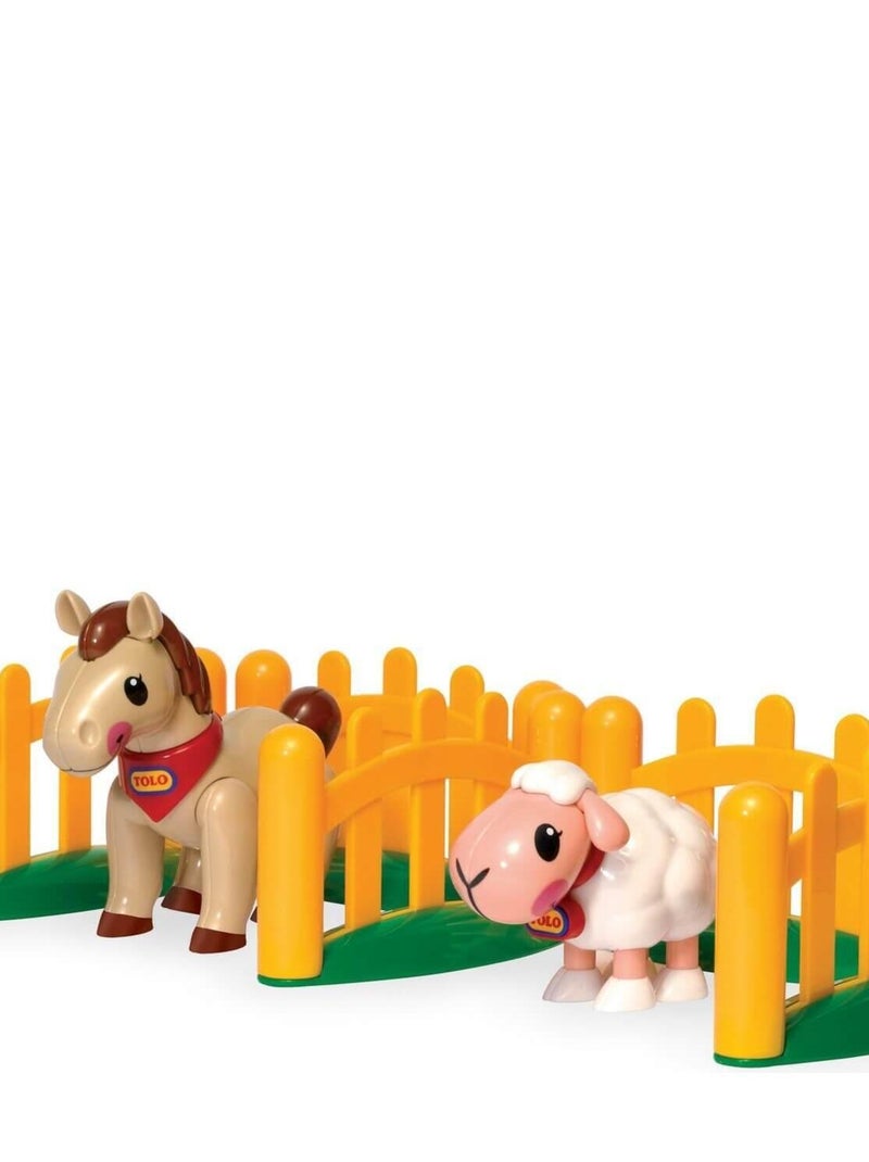 Figurines poney et agneau avec barrières N/A - Kiabi
