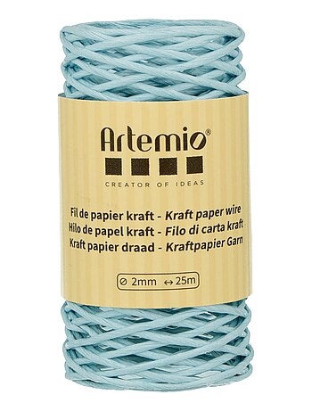 Fil de papier kraft bleu ciel 2mm x 25 m - Kiabi