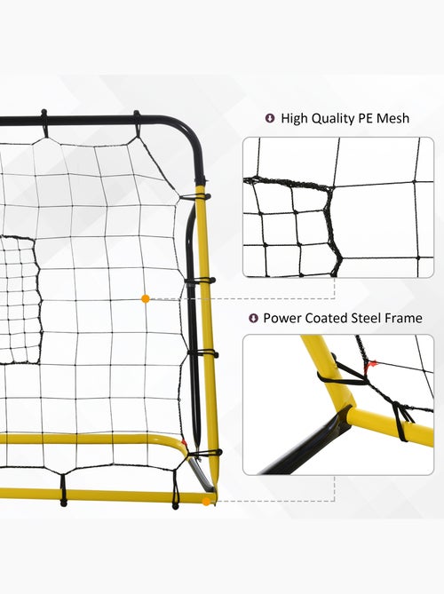 Filet de rebond de football angle réglable jaune noir - Kiabi