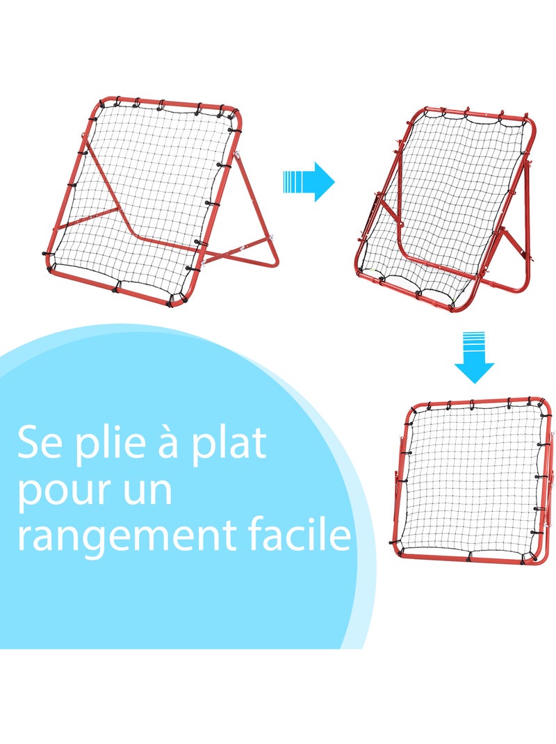 Filet de rebond pliable inclinaison réglable PE métal Rouge - Kiabi