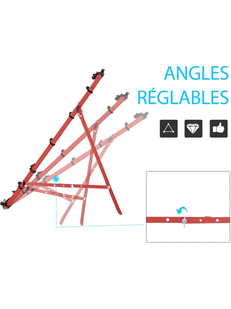 Filet de rebond pliable inclinaison réglable PE métal Rouge - Kiabi