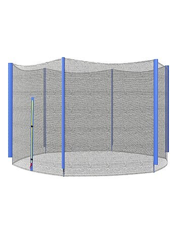 Filet de sécurité trampoline porte zipée Ø 244 cm 6 poteaux