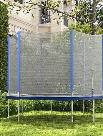 Filet de sécurité trampoline porte zipée Ø 244 cm 6 poteaux