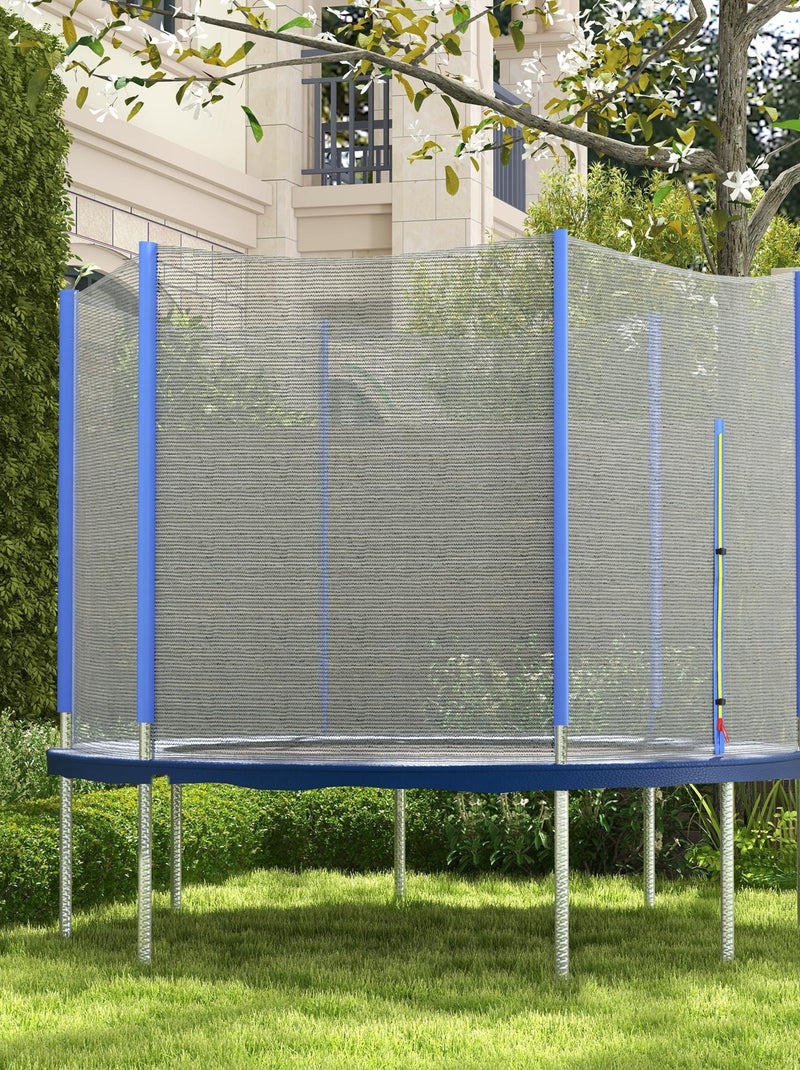 Filet de sécurité trampoline porte zipée Ø 244 cm 6 poteaux Bleu Bleu - Kiabi