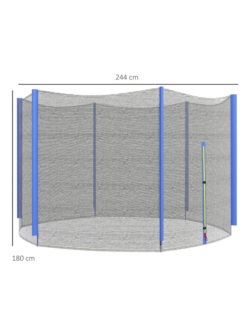 Filet de sécurité trampoline porte zipée Ø 244 cm 6 poteaux Bleu Bleu - Kiabi