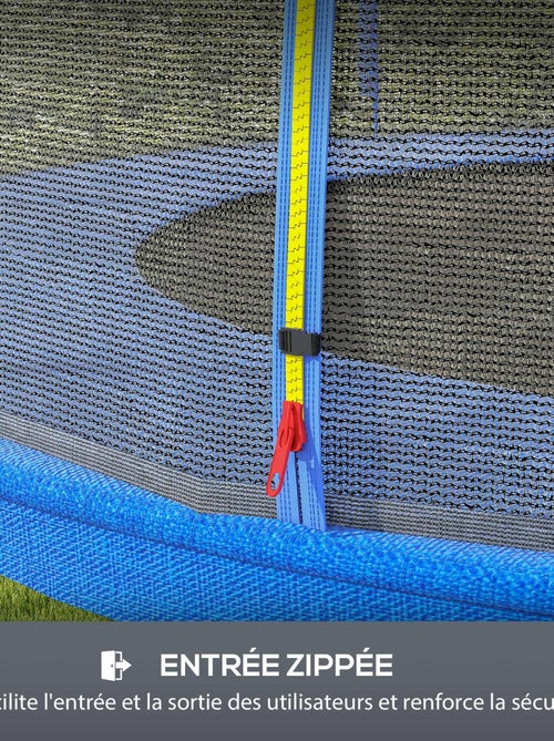 Filet de sécurité trampoline porte zipée Ø 244 cm 6 poteaux - Kiabi