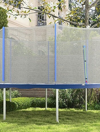 Filet de sécurité trampoline porte zipée Ø 366 cm 8 poteaux